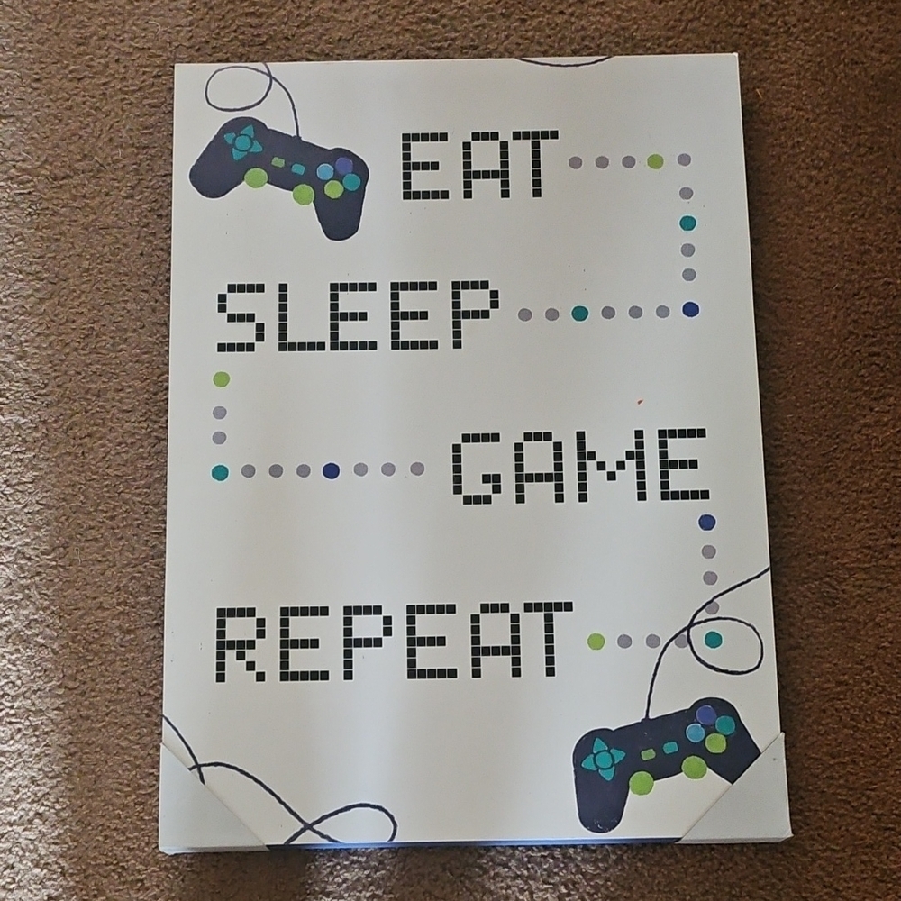 Eat Sleep Game Repeat Wall Art